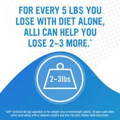 alli Weight Loss Diet Pills, Orlistat 60 mg Capsules, 120 Count Refill Pack
