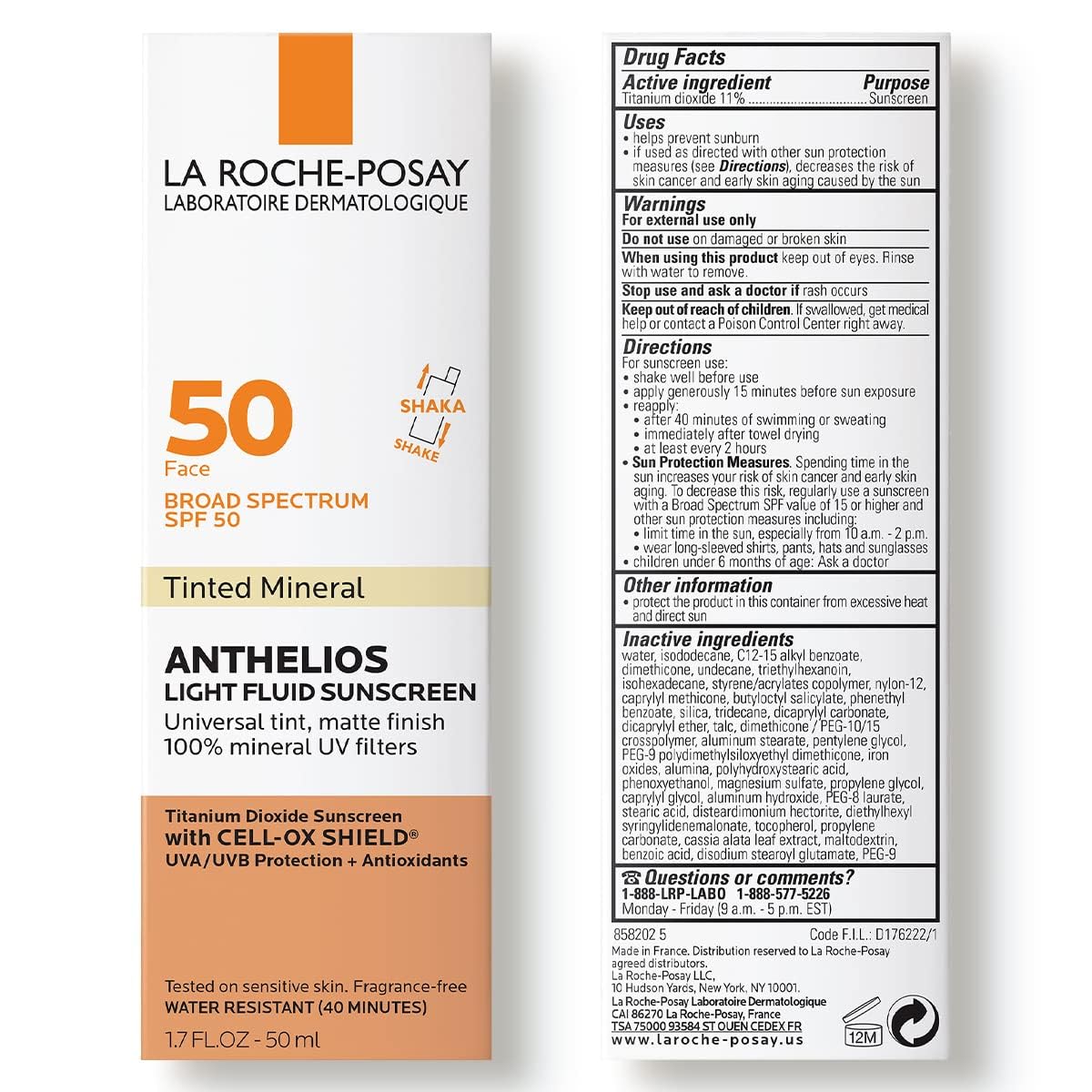 La Roche-Posay Anthelios Sunscreen SPF 50, 2 oz.