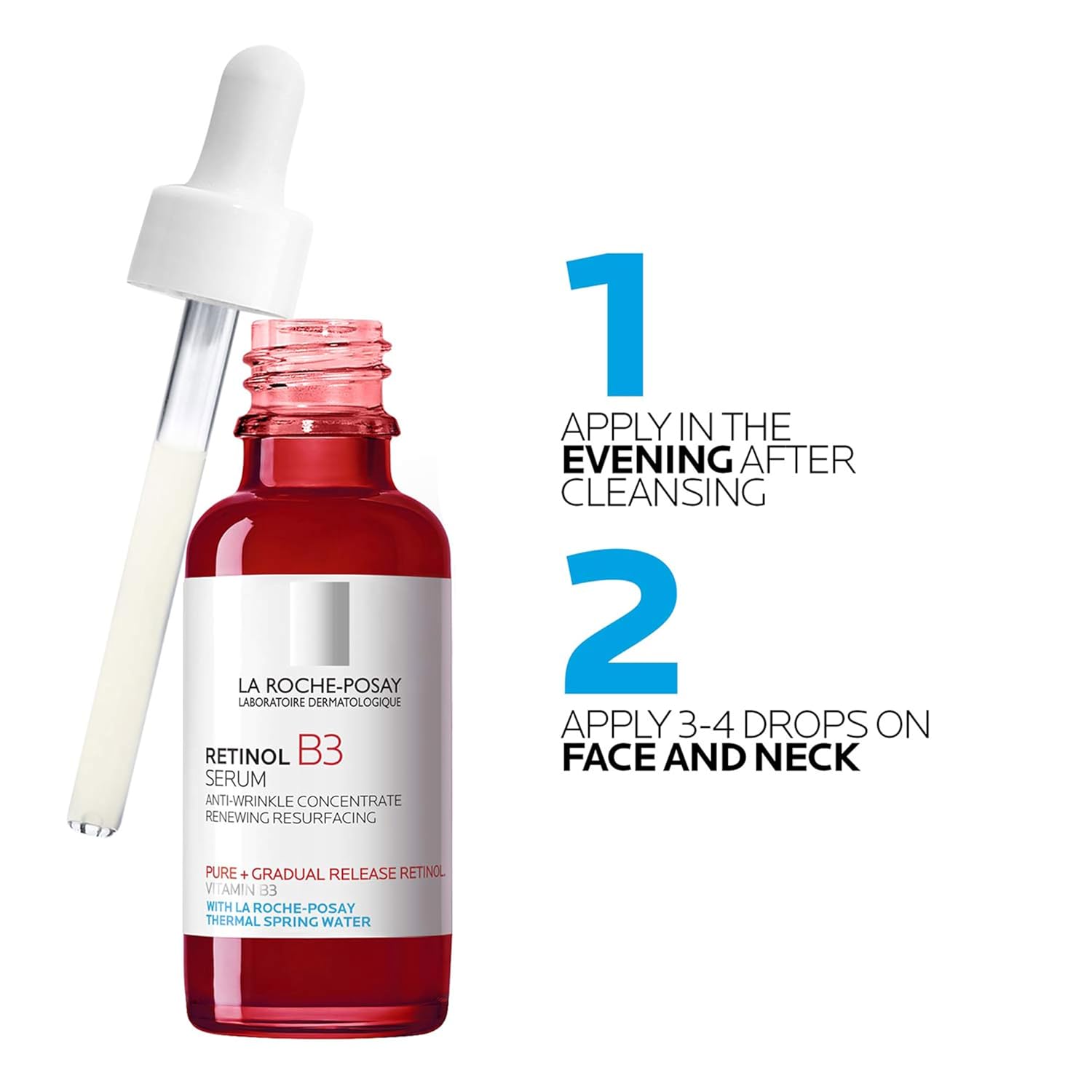 La Roche-Posay Pure Retinol Face Serum with Vitamin B3, 1.0 Fl. Oz